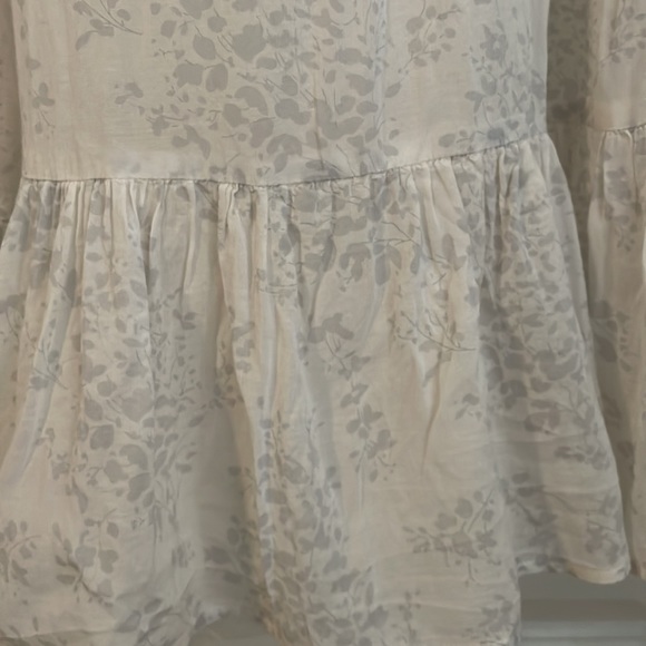 Hilton Weiner maxi dress, size small. White with delicate flower pattern in grey - Picture 5 of 8